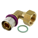 12802B Alu-pers 2-delige kniekoppeling met losse fiberring 3/4" x 26 mm 2002115