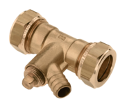 22101B Messing Rechte Koppeling met aftapgelegenheid 15 x 15 mm 82680