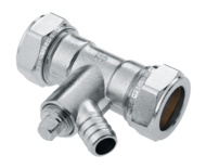 22104B Messing Rechte Koppeling met aftapgelegenheid vertind 22 x 22 mm 82681AN