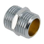 30406B  Dubbele nippel 1/2 " mm Gepolijst verchroomd 81130CR