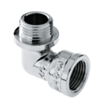 31507B  Knie 3/4" mm Buitendraad met kraag x Binnendraad Gepolijst verchroomd 80320CR