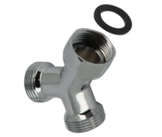 31902B  Y-stuk  3/4" mm Buitendraad x Swifel-moer x Buitendraad Gepolijst verchroomd 88208CR
