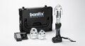 10715B Persmachine + accu + lader + 3 bekken M-set 12-15-22 mm in koffer